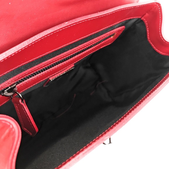 made in Italy flap leather satchel handbag bag - Picture 5 of 8